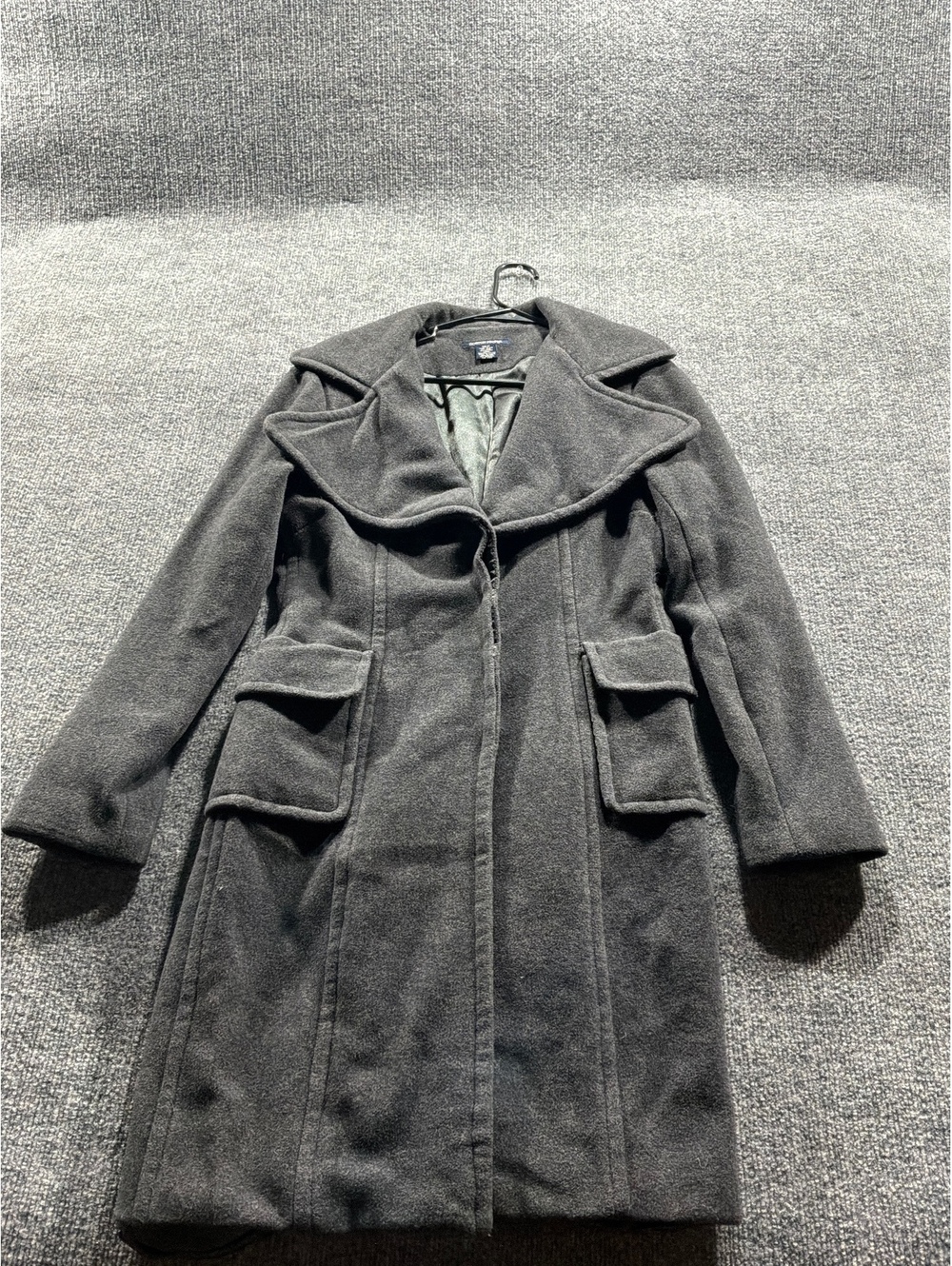 Boston Proper Women's Wool Blend Gray Overcoat Size M